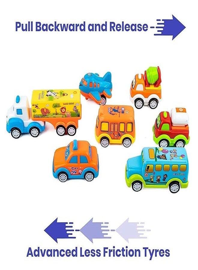 EONWISE Fun Auto Unbreakable Car Set Pull Back Transport Vehicles Push and Go Crawling Toy for Kids, Power Friction Cars Pull Back for 2+ Years Boys & Girls (Multi) (5 pcs) - Image 5